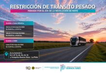 Restricción de tránsito pesado por el Día de la Revolución de Mayo