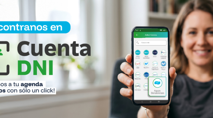 Aguas Bonaerenses suma Cuenta DNI como nuevo medio para el pago de los servicios