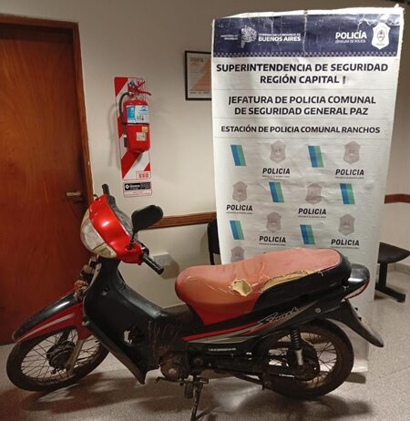 Recuperan moto que había sido sustraída